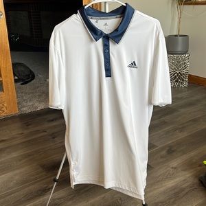 White Adidas Golf Polo Large